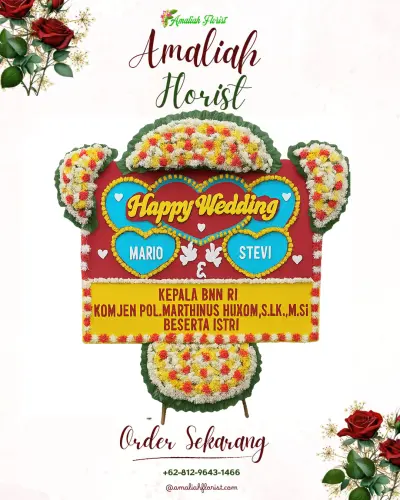 Karangan Papan Bunga Pernikahan di Cacaban